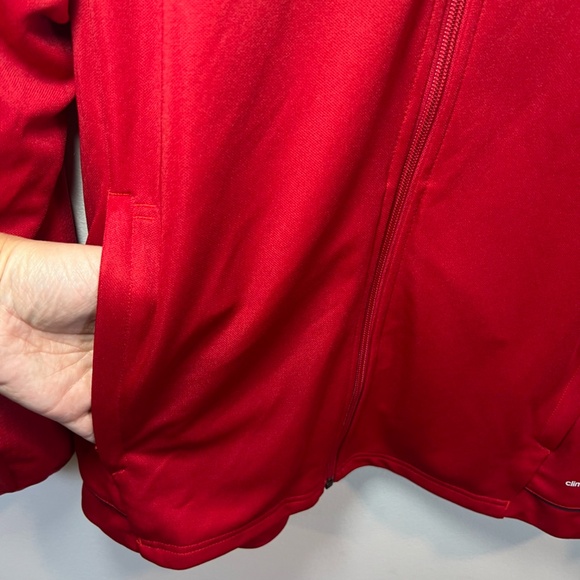 Adidas Mens Climalite Full Zip Training Track Jacket Red Thumbholes NEW Size XL - Picture 11 of 16